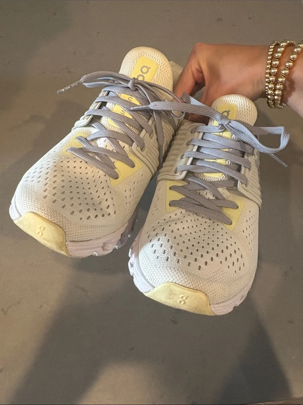 On Cloud Yellow & White Sneakers 7